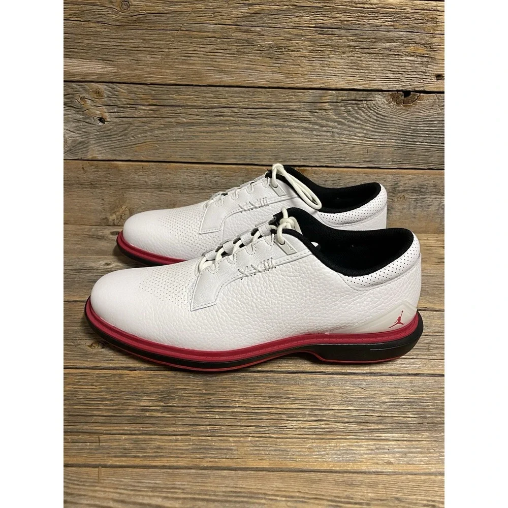 Nike Air Jordan ADG 5 White Black Red FQ6642-103 Golf Shoes Men's Size 8.5
